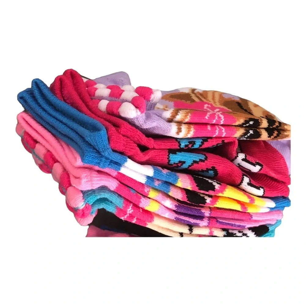 Jojo Siwa pom pom multi no show socks size medium (fits shoe 7.5-3.5) 5pairs new